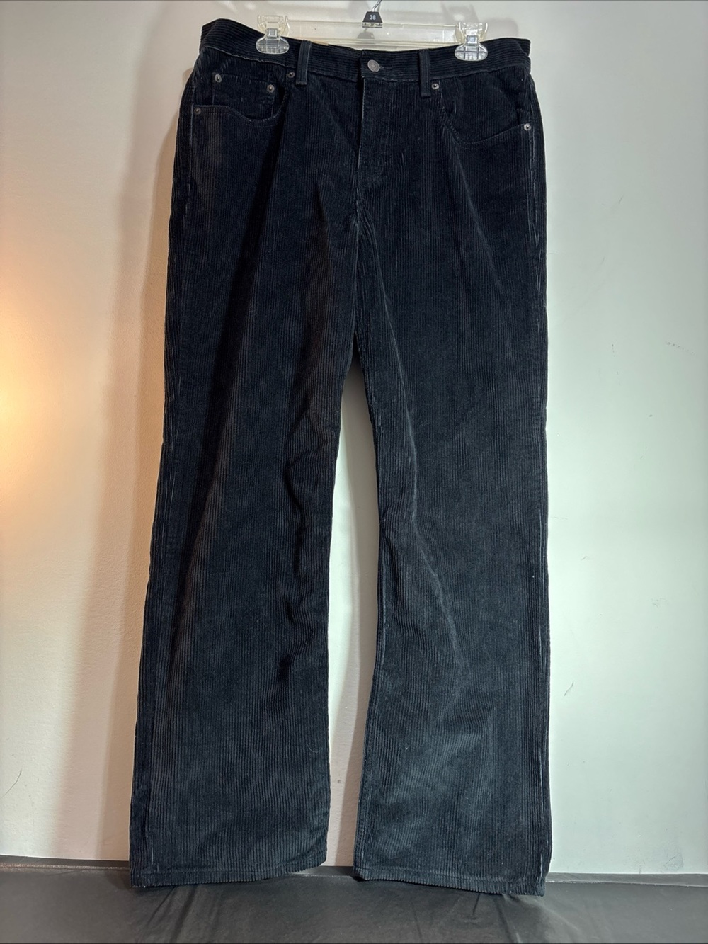 Women’s Low Pro Relaxed ThroughThe Hip Black Corduroy Pants. J-59